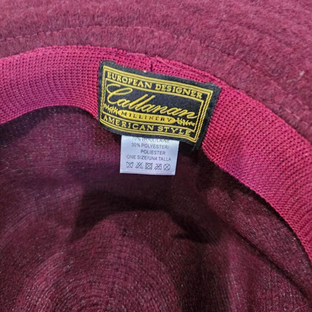 Callahan Burgundy Gothic 80s 90s wool blend hat - Picture 3 of 4